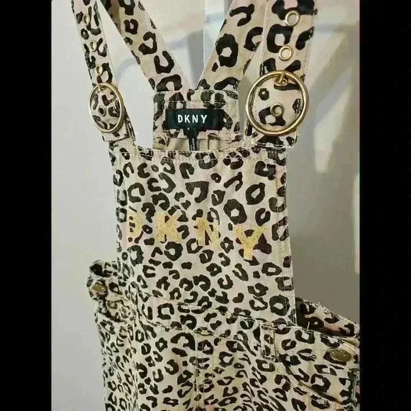 DKNY Leopard Print Overalls - Adorable Mini Dress Style - Picture 3 of 5